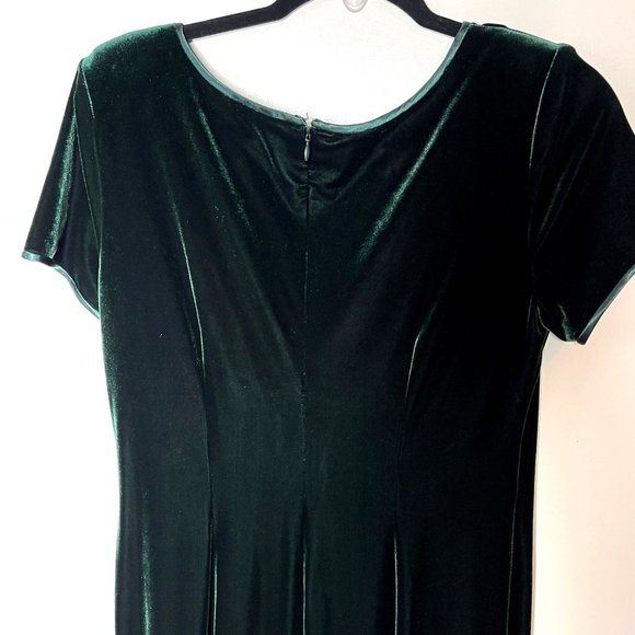 Vintage Robbie Bee Green Velvet Dress Size 8 Sweetheart Formal Homecoming Prom - Picture 4 of 8